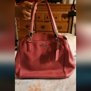 Coach Pink Leather Tote Bag